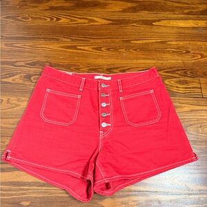 Levi's Vibrant Red High Waist Women's Shorts